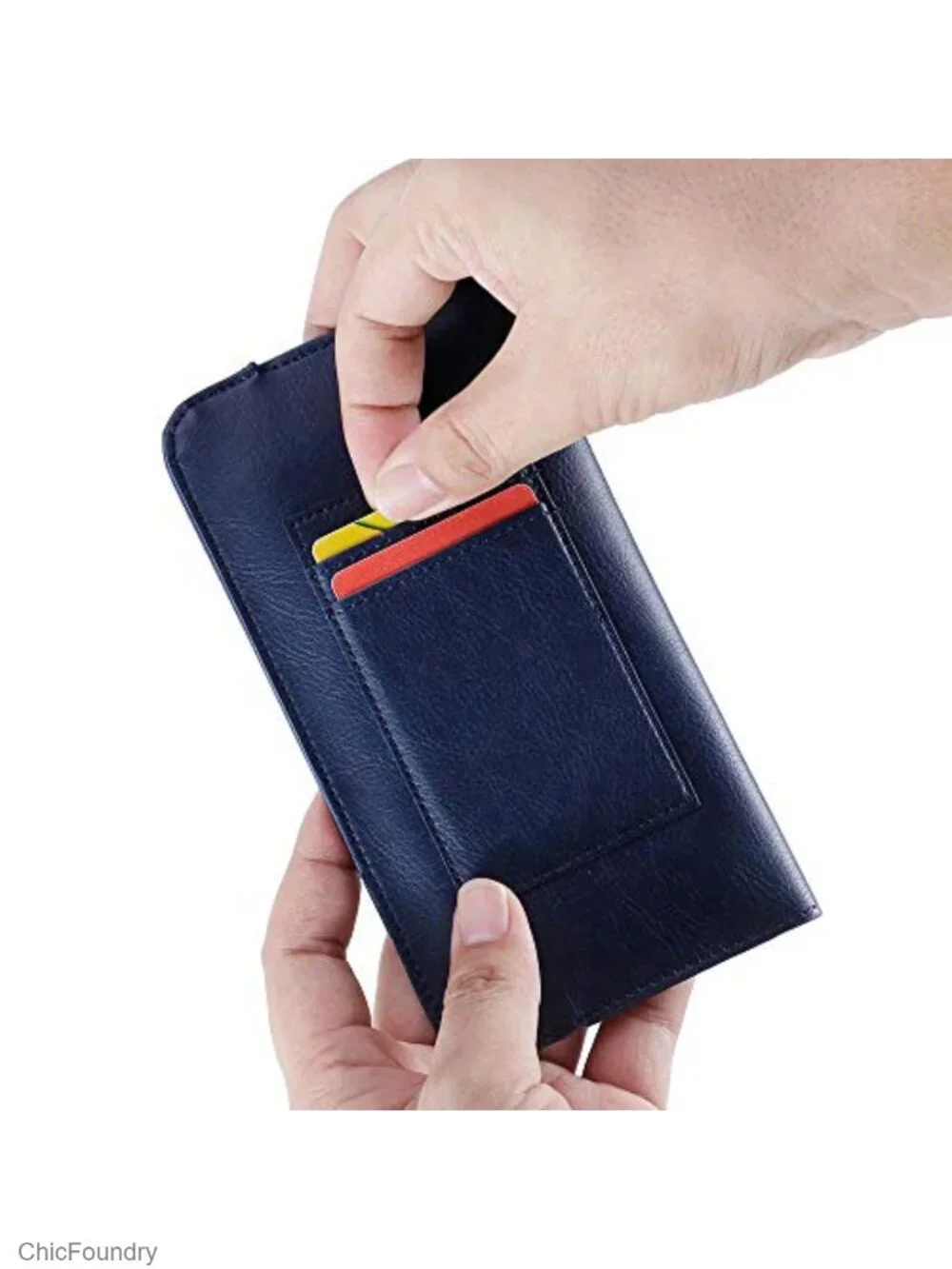 Women's Envelope Card Wallet Faux Leather Magnetic Closure Slim Credit Card